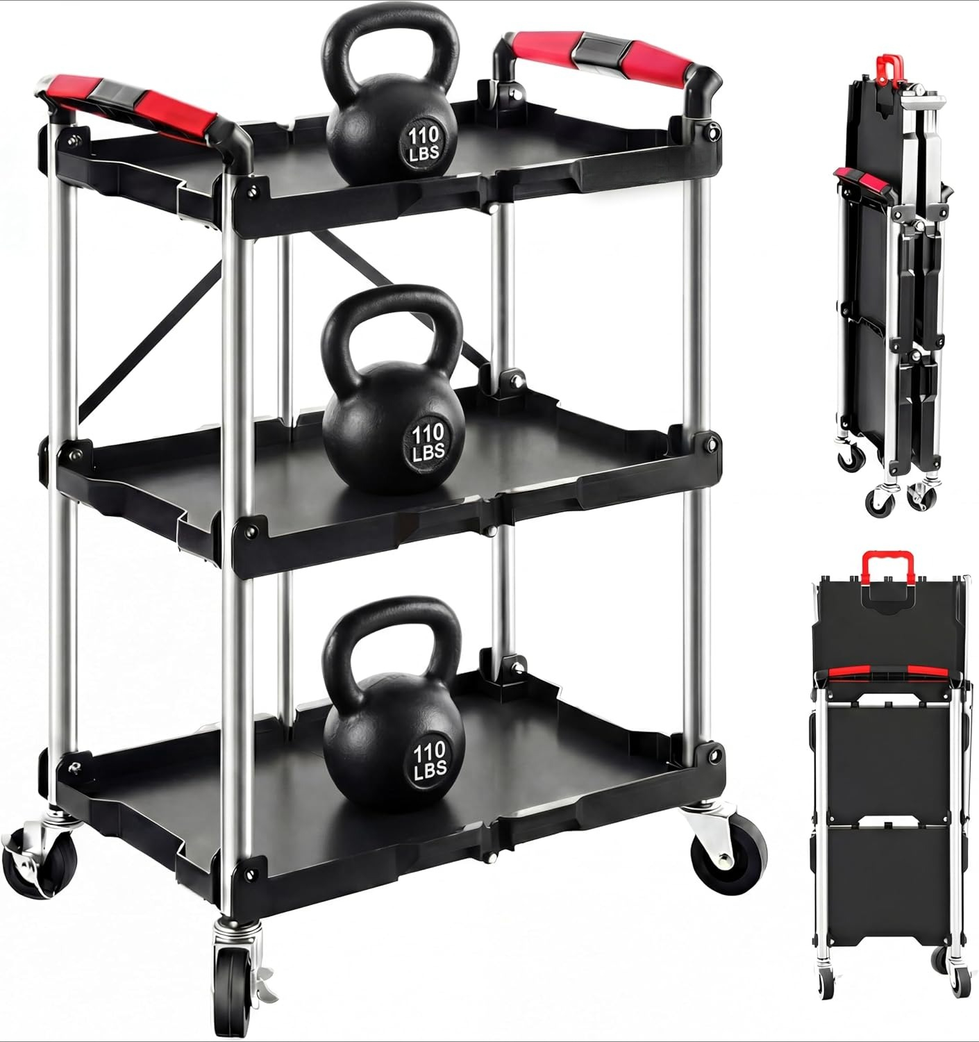 Tools Trolley For Workshop - 3단 접이식 이동식 유틸리티 서비스 카트