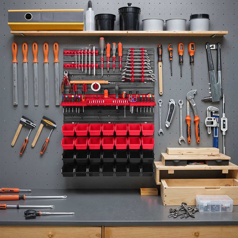 공구 벽걸이 보관 선반 공구 홀더 28개 적층형 박스  - Workshop Tools Rack 리뷰 및 가격