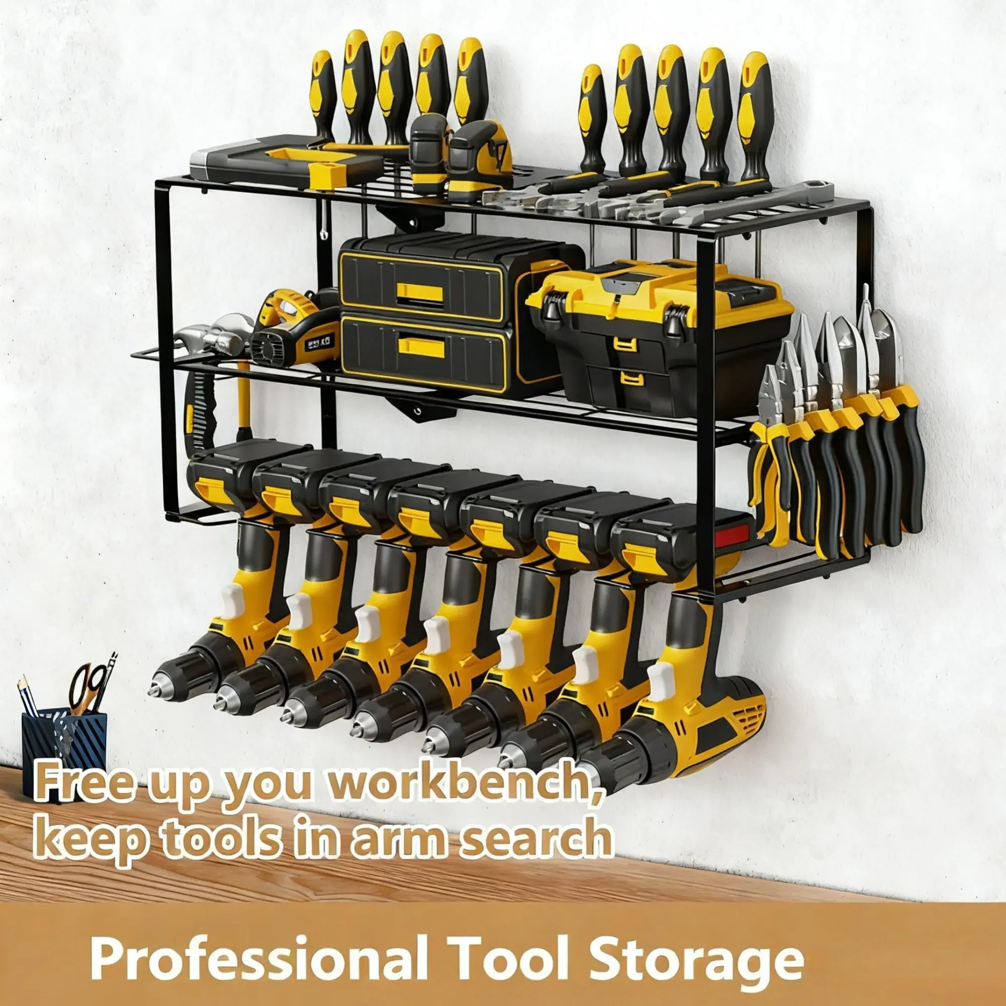 고강도 벽걸이형 전동공구 정리대 3단 무선 드릴 홀더  - Workshop Tools Rack 리뷰 및 가격