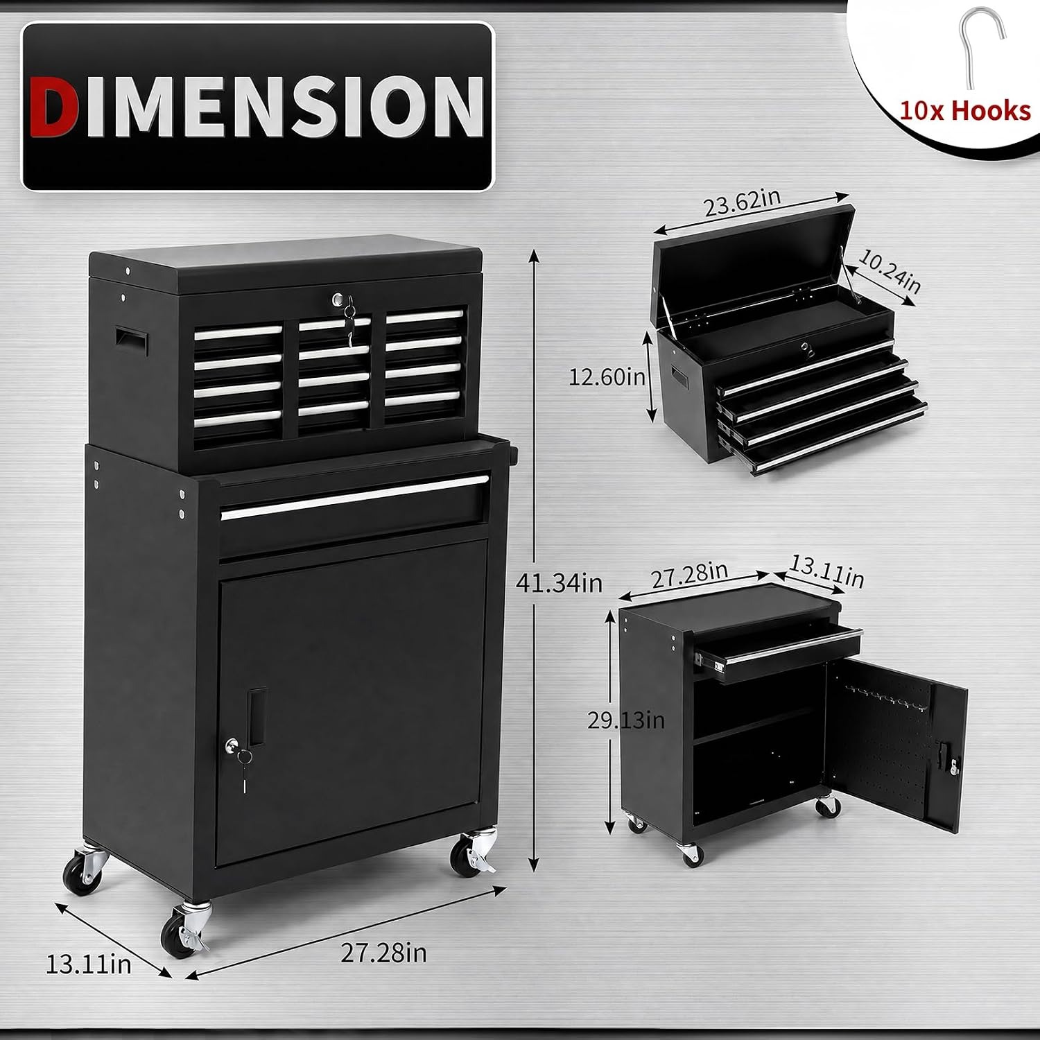 5단 서랍형 이동식 공구 캐비닛, 잠금 가능 탈착식 공 - Tools Trolley For Workshop 리뷰 및 가격
